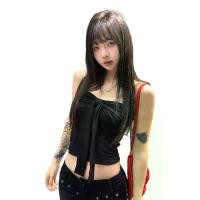 ราคา เสื้อครอป เกาะอก สำหรับผู้หญิง สีพื้น ผูกโบว์ ปาดไหล่ เสื้อเกาะอก เปลือยหลัง เหมาะสำหรับฤดูร้อน สตรีท (1731792659640255609)