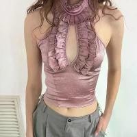 ราคา เสื้อกั๊ก เสื้อแขนกุด เสื้อแขนกุด สไตล์อเมริกัน สวมใส่ส่วนตัว สังคม ลูกไม้กลวงออก คอตั้ง สไตล์ใหม่ อเนกประสงค์ สำหรับผู้หญิง scoop neck top คอกระเช้า สงกรานต์ เกาะอก ปาด ไหล (1732209705015609800)