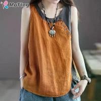 ราคา เสื้อกั๊กผู้หญิง ทรงหลวม ไซส์ใหญ่ แขนกุด คอกลม ชายเสื้อไม่ปกติ ดีไซน์บล็อคสี กระดุม เสื้อแขนกุด สีพื้น (1730498283544808166)