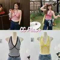 ราคา CiCi Plus+(Y6221-1) เสื้อคล้องคอ ดีเทลโบว์ด้านหลังติดกันผูกได้ สม็อคหลัง มีกระดุมติด สไตล์สาวพลัสไซส์L-XL รัด หน้าอก แพทเทิร์น สาวอวบ (1731784687156430831)