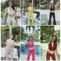 ราคา ️ชุดเซ็ทกางเกงขายาว ดีเทลแต่งเส้น เสื้อคล้องคอ งานเปิดหลัง️พร้อมส่ง สีเทา Clothing Women Lady ผู้หญิง เหลือง ชมพู สูท Suit เสื้อผ้า ป้าย แบรนด์ nannapat เดรส ลินิน cotto (1730989257286126059)