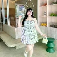 ราคา ชุดเซ็ต2ชิ้นคล้องคอ เสื้อเกาะอก เสื้อคล้องคอ กระโปรงบอลลูน ลายจุด เสื้อผ้าสาวอวบ เสื้อคนอ้วน เกาะอก สม็อคเต็มตัว ปล่อยชาย แต่งลูกไม้ อกเล็ก อกใหญ่ ใส่ได้ไม่มีปัญหาเลยจ้า No.009 (1731785478991611513)