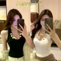 ราคา Have U1เสื้อผ้าแฟชั่นสวยๆใหม่ล่าสุด เสื้อคล้องคอ สีขาวดำ แต่งดีเทลเรียบหรู มีฟองน้ำ FY817 ✨ (1731541504357533108)