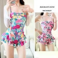 ราคา ชุดว่ายน้ำวันพีช ชุดว่ายน้ำบากญิง เสื้อแขนยาว เสื้อคล้องคอ สีเหลือง/ชมพู S1A093 (1731685411106161755)