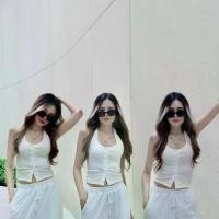 ราคา NM- Halter top เสื้อคล้องคอ เสื้อโชว์หลัง เสื้อเข้ารูป ผู้หญิงผ้ายืดอก 28-35 นิ้ว ความยาว 19-20 นิ้ว clothing (1730650557683370568)
