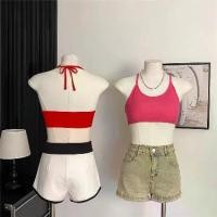 ราคา บราสายเดี่ยว ผูกคอ มีฟองน้ำ แฟชั่น เกาหลี เสื้อคล้องคอ (1731192447451629260)