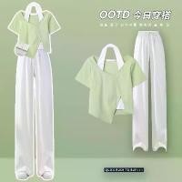 ราคา ชุดเดรสสองชิ้นปลอมสองชิ้น สไตล์ชิคๆ เสื้อคล้องคอ กางเกงขากว้างลำลอง ระดับไฮเอนด์ เดรสขนาดเล็ก สำหรับผู้หญิง ใหม่ในปี 2024 ชุด โปเยโปโลเย นางงาม satin prom dress ช ุ ด ส ี (1731753539708159818)