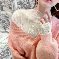 ราคา เสื้อคอเต่า ลูกไม้ สำหรับผู้หญิง พลัสไซส์ (1729989586232969901)