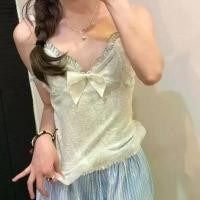 ราคา เสื้อกั๊ก ลูกไม้ คอปก โบว์ ขอบลูกไม้ฝรั่งเศส สาวหวาน สไตล์โลลิต้า เสื้อคอเต่า (1731218113412761081)