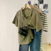 ราคา เสื้อโปโล เสื้อยืดแขนสั้น เสื้อเชิ้ตผู้หญิง สไตล์เกาหลี โอเวอร์ไซส์ เหมาะสำหรับสาวอวบ โอเวอร์ไซส์ สีดำ S-XL R932 Shirt Clothing คอปก Women Polo Girl (1731411246325533117)