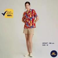 ราคา Mc JEANS เสื้อเชิ้ตผู้หญิง เสื้อฮาวายแขนสั้น สีแดง MWSZ262 (1731790235637156311)