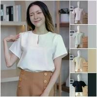 ราคา E06 เสื้อแขนสั้น ชุดทำงานผู้หญิง แต่งกระดุมมุกช่วงคอ เสื้อยืด แฟชั่น มินิมอล เรียบหรู Easter Egg ขายดีประจำเดือนนี้ Clothing Women โปโลเหลืองผู้หญิง เสื้อโปโลผู้หญิง (1731434999621848003)