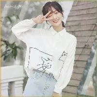 ราคา เสื้อโปโลผู้หญิง เสื้อโปโลนักเรียนใหม่ เสื้อเชิ้ตสีขาวหลวม แขนยาวผู้หญิง สไตล์เกาหลี เสื้อเชิ้ตสีทึบหลวม แฟชั่นอเนกประสงค์ 2023 (1729683462735890826)