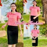 ราคา พร้อมส่ง S-XLป้าย NiceZa เสื้อผ้าทอ ผ้าไทย อัดกาว คอบัว สีชมพู (เฉพาะเสื้อ) Clothing Women ผู้หญิง สไบลายดอก (1731171058520067070)