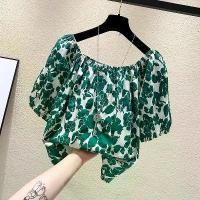 ราคา เสื้อเปิดไหล่ พิมพ์ลายดอกไม้ สำหรับผู้หญิง ทรงหลวม เสื้อชีฟองสั้น แขนพัฟ เสื้อผ้าสำหรับคนอ้วน เหมาะสำหรับฤดูร้อน (1730339789469879097)