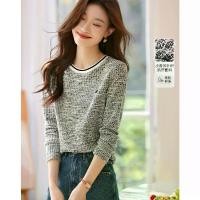 ราคา เสื้อยืด สไตล์ชาแนล คอกลม แขนยาว คอลเลคชั่นฤดูใบไม้ผลิ 2024 มาใหม่ ลำลอง และอเนกประสงค์ สลิมมิ่ง เสื้อยืดผู้หญิง (1730573348300949763)