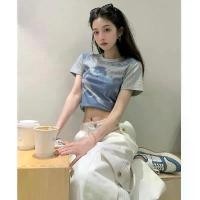 ราคา เสื้อยืดผู้หญิง แฟชั่น เสื้อผ้าผู้หญิง สไตล์อเมซอน ดีไซน์มัดย้อม ไหล่และแขนสั้น เหมาะสำหรับฤดูร้อน เสื้อผ้าสวย (1730725029904877577)