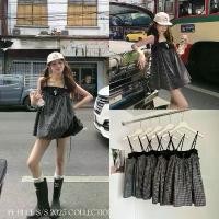ราคา เสื้อสายเดี่ยว โทนสีดำ ผ้าสองชิ้นเย็บติดกัน มีเชือกรูดผูกโบว์ด้านหน้า เนื้ ผ้าดี ดีไซน์สวยค่ะ (1731851230140467209)