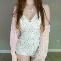 ราคา ชุด 2 ชิ้น เสื้อสายเดี่ยว กางเกงขาสั้น คอวี แต่งลูกไม้ บราอัดสูท เหมาะกับทะเล น่ารักมาก จั้มสูท ขา จั้มสูท ขา ชุด เซต ผู้ ชุด กัมพูชา หญิง Women Clothing ชุด ใส่ ชุด เซ็ท ชุด กระโปรง ชุด เซท (17314320