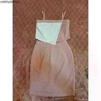 ราคา คุ้มมากก Amily ชุดเช็ตสีชมพูอ่อนตัดขาว เสื้อสายเดี่ยวsize S กระโปรงsize M (1732261031629851454)