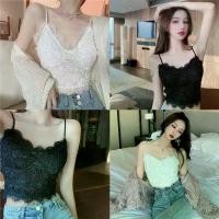 ราคา E เสื้อครอปสายเดี่ยวลูกไม้ เสื้อสายเดี่ยว เสื้อครอป ลูกไม้ สม๊อคหลัง หลังสม๊อคใส่สบาย ผ้านิ่ม ยืดหยุ่นได้ ใส่ชิวๆ แต่แอบเซ็กซี่ (1729656066992474129)