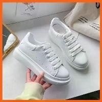 ราคา รองเท้าผ้าใบผู้หญิง รองเท้าผ้าใบสตรี สีขาว สไตล์เกาหลี อเนกประสงค์ รองเท้าผ้าใบหนัง (1730090882188217185)