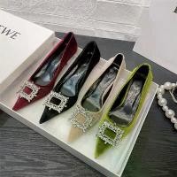 ราคา รองเท้าส้นสูง, รองเท้าส้นสูงผู้หญิง, หนังนิ่ม, สีดำ, ปั๊มมืออาชีพ, สไตล์ยุโรปและอเมริกา, หัวเข็มขัด Rhinestone กำมะหยี่แหลม, เหมาะสำหรับฤดูใบไม้ผลิและฤดูใบไม้ร่วง, 2023 (1731136514536868266)