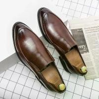 ราคา รองเท้าผู้ชาย สไตล์ธุรกิจ สลิปออน หนัง รองเท้าหนังนิ่มทางการ รองเท้า Oxford รองเท้าไม่มีส้นชาย สำหรับผู้ชาย (1731166125713623818)