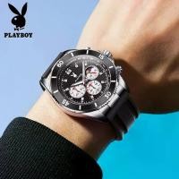 ราคา นาฬิกาแฟชั่นผู้ชาย PLAYBOY ขายดีที่สุดในปี 2025 ดีไซน์หรูหรา กันน้ำ มัลติฟังก์ชั่น นาฬิกา (1731416441322374750)