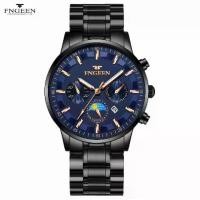 ราคา FNGEEN - นาฬิกาควอทซ์ผู้ชาย หน้าปัดใหญ่ นักเรียนชาย กันน้ำ สีดำ ปฏิทิน นาฬิกา (1729779821845252703)