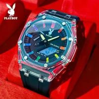 ราคา Playboy นาฬิกา นาฬิกาผู้ชาย นาฬิกาข้อมือดิจิทัล นาฬิกาผู้ชายกันน้ํา หน้าจอ LED กันน้ํา กันกระแทก อเนกประสงค์ สไตล์สปอร์ต 2066 (1729726336142248275)