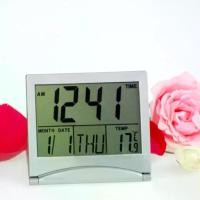 ราคา นาฬิกาแขวนสีเงินดิจิตอล LCD, นาฬิกาตั้งโต๊ะ, พร้อมปฏิทิน, นาฬิกาปลุกอุณหภูมิ Alarm (1731262654660643251)