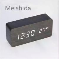 ราคา นาฬิกาไม้ LED, สไตล์เกาหลี, การออกแบบที่สร้างสรรค์และเรียบง่าย, การควบคุมด้วยเสียง, นาฬิกาปลุกไม้เงียบ, นาฬิกาตั้งโต๊ะ LED, 2588, 1299, ตกแต่ง (1732255630925859632)