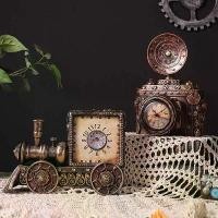 ราคา นาฬิกาติดผนังสไตล์อเมริกัน โมเดลรถไฟ เครื่องประดับบ้าน ตู้ไวน์ ตกแต่งนาฬิกาแถบทองแดงโบราณ แขวน นาฬิกาแขวน (1730884287396416235)
