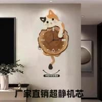 ราคา นาฬิกาแมว, โมเดิร์น มินิมอล, นาฬิกาแขวน, ห้องนั่งเล่น, 2024 ดีไซน์สร้างสรรค์ใหม่, แขวนผนัง, ศิลปะระดับไฮเอนด์, นาฬิกาแขวนผนัง (1731800288262718729)
