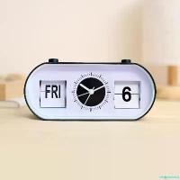 ราคา revbnresent ความคงทน Manual Flip Alarm Clock Simple Silent Modern Calendar Function Desktop Alarm Clock for Home Decoration นาฬิกาปลุก นาฬิกา (1730930306007730986)