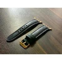 ราคา สายawหนังฟอกฝาดอิตาลี่แท้สีดำ สายนาฬิกาapple watch (1732307466352888566)