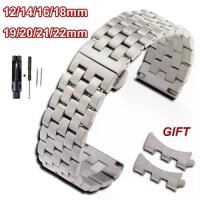 ราคา สายนาฬิกา สแตนเลส 304LSolid มีขนาด 12mm, 14mm, 16mm, 18mm, 20mm, 22mm, ขั้วโลกโค้งและแบน, เหมาะสำหรับ Tissot และ Seiko, สายรัด, สายนาฬิกา (1731823673087067286)