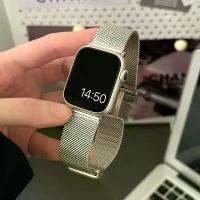 ราคา สายนาฬิกา Apple เข้ากันได้กับ Apple, สาย Milanese Loop, ตัวล็อคแม่เหล็กโลหะ, วัสดุสแตนเลส, เหมาะสำหรับ iWatch Series 10 Band (1731887949936624902)