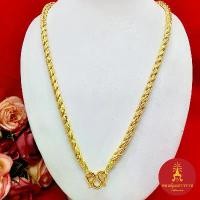 ราคา สร้อยคอทองพ่นทราย เทียบเท่า 5 บาท ความยาว 25 นิ้ว ลายเกลียวเชือกคั่นหัวจรวด ดีไซน์เรียบหรู ดูดี ชุบทอง ใส่แทนของจริงได้ ทองปลอม (1731805596619933371)