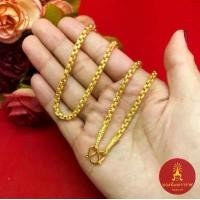 ราคา สร้อยคอทองลายผ่าหวายเหลี่ยม พ่นทรายตัดลาย หัวจรวด ความยาว 24 นิ้ว เทียบเท่า 2 บาท ชุบทอง แฟชั่น ดีไซน์ทันสมัย (1731870160301558459)