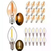ราคา หลอดไฟ LED เปลี่ยนได้, OIMG, C7 หรี่แสงได้, E12 และ E14 ขนาดเล็ก, เทียน Edison, สไตล์ย้อนยุค, สีขาวอบอุ่น, หลอดไฟเกลือ, 0.5W เทียบเท่า 5W, ประหยัดพลังงาน 90%, หลอดไฟ LED (1731265628261025997)