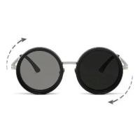 ราคา แว่นกันแดดผู้ชาย รุ่นใหม่ ปรับได้ 9 ระดับ แว่นกันแดดลดแสงแบบหมุนได้ กรอบกลมส่วนบุคคล แว่นตาป้องกันแสงสะท้อน (1731941348412851784)