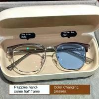 ราคา แว่นตาโฟโตโครมิก, ครึ่งกรอบ, แสงที่ไวต่อแสง, เปลี่ยนสี, แว่นตาสายตาสั้น, เหมาะสำหรับนักเรียน, แว่นตาผู้ชาย, แว่นตาสายตาสั้น เลนส์ เปลี่ยน สี (1731555608766940274)