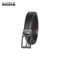 ราคา DAPPER เข็มขัดผู้ชาย หนังแท้ Modern Matte Pin Buckle ใส่ได้ 2 ด้าน สีดำ (1731354331509392567)