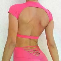 ราคา เสื้อครอปหลังสวย ดีไซน์กลวงเซ็กซี่ เสื้อโยคะแขนสั้น สำหรับผู้หญิง เสื้อออกกำลังกายฟิตเนส ชุดกีฬา เสื้อยืดวิ่ง Sport (1730048929928677505)