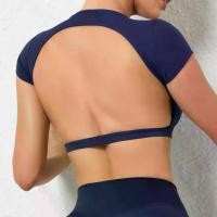 ราคา เสื้อครอปหลังสวยกลวงเซ็กซี่สำหรับผู้หญิง เสื้อโยคะแขนสั้น เสื้อออกกำลังกายฟิตเนส เสื้อผ้ายิม ชุดกีฬา เสื้อยืดวิ่ง (1729918285287099297)