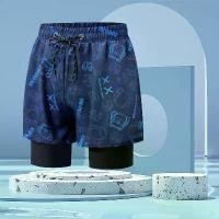 ราคา ชุดว่ายน้ำผู้ชาย มืออาชีพ ป้องกันความอับอาย พลัสไซส์ ทรงหลวม กางเกงว่ายน้ำสองชั้น น้ำพุร้อน ชุดว่ายน้ำผู้ชาย ครบชุด (1730401336030562457)