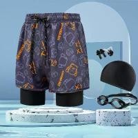 ราคา ชุดว่ายน้ำผู้ชาย มืออาชีพ ป้องกันความอับอาย พลัสไซส์ ทรงหลวม สองชั้น กางเกงว่ายน้ำ น้ำพุร้อน ชุดว่ายน้ำผู้ชาย ครบชุด (1731328039389529911)