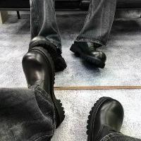 ราคา รองเท้าผู้ชาย, รองเท้าหัวโต, มาใหม่, แพลตฟอร์มเฉพาะ, รองเท้าหนังลำลอง, หนังสีดำ (1731510380581652480)